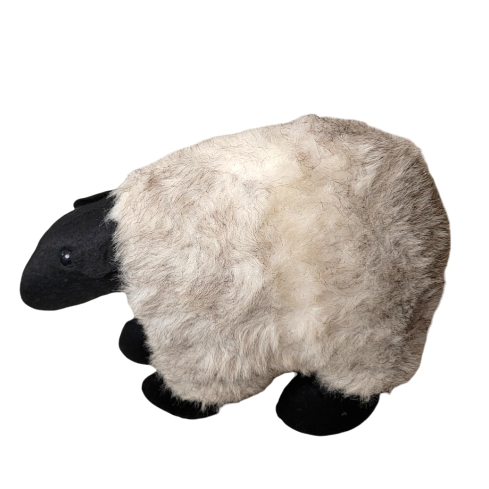 VTG 70s Possum Trot stuffed Plush Lamb Sheep Gray Faux Fur Ky Made in USA